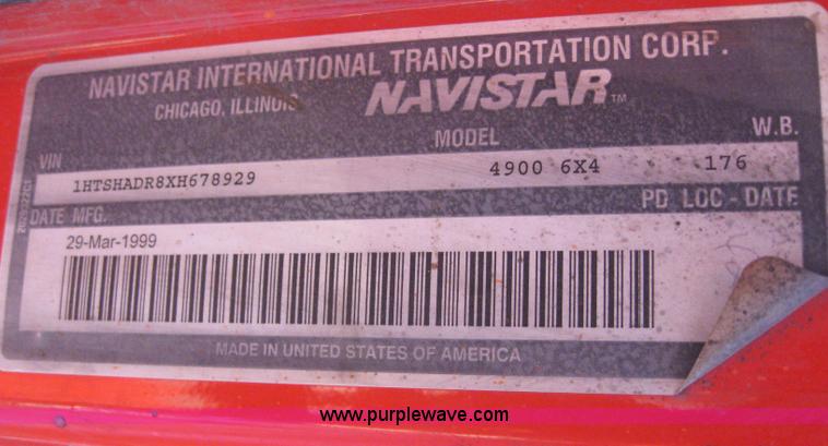 image for item 6544 1999 International 4900 dump truck with 13' dump bed and hoist