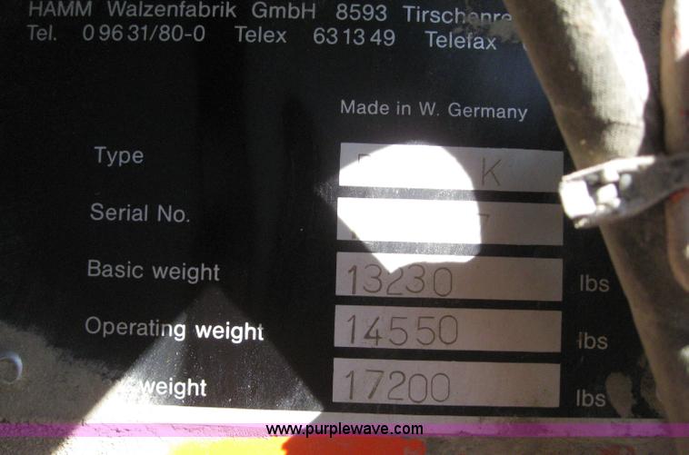 image for item 6558 1993 Hamm DV6K roller