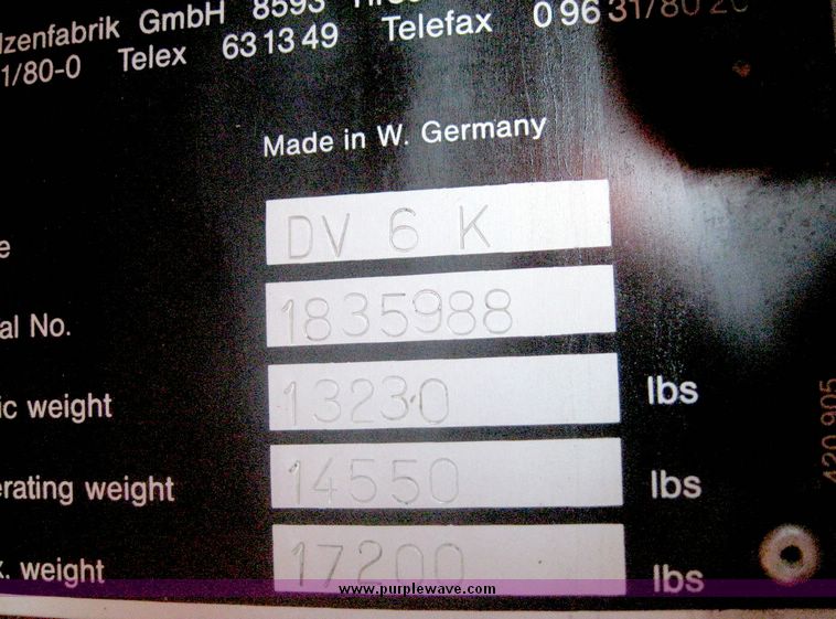 image for item 6559 1993 Hamm DV6K roller