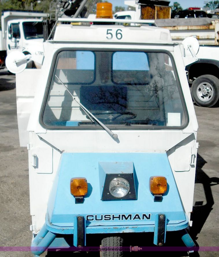 image for item 3824 1979 Cushman Truckster three wheeler with cab