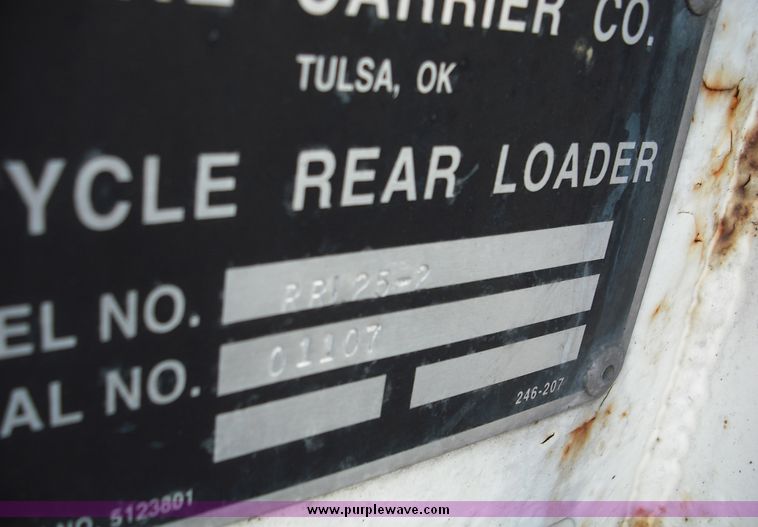 image for item 3883 1997 Crane Carrier Centurion low entry refuse truck with rear loader