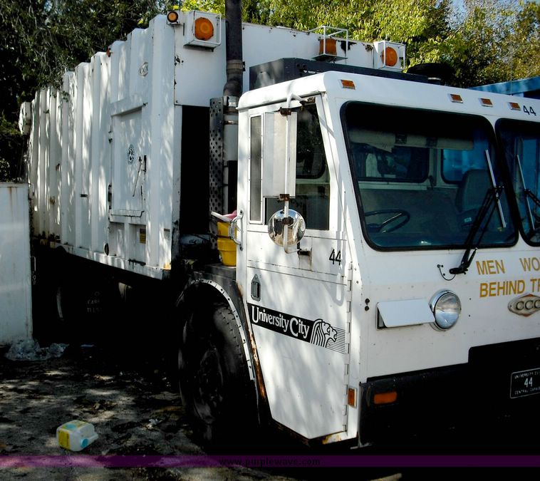 image for item 3884 1996 Crane Carrier Centurion low entry refuse truck with rear loader