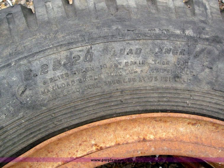 image for item 6796 (2) 8.25-20 tires on rims