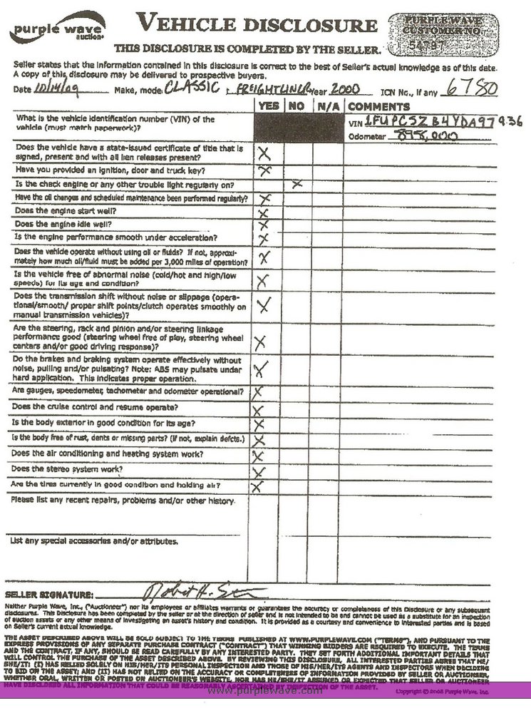 image for item 6780 2000 Freightliner Conventional FLD120 semi truck