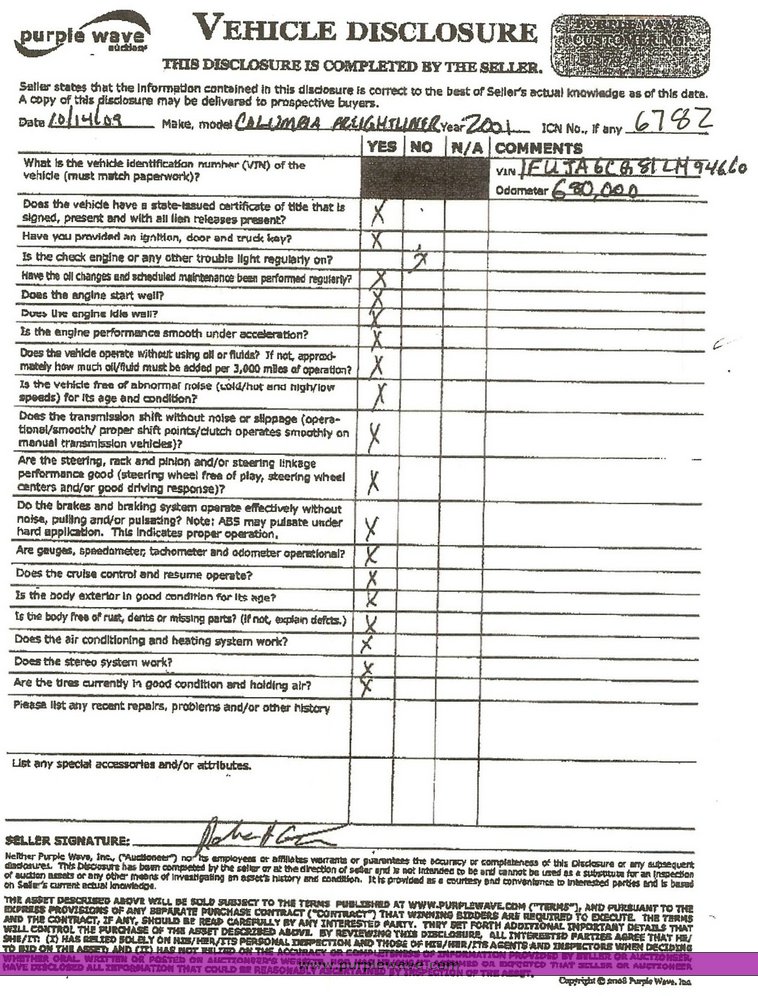 image for item 6782 2001 Freightliner Conventional Columbia semi truck