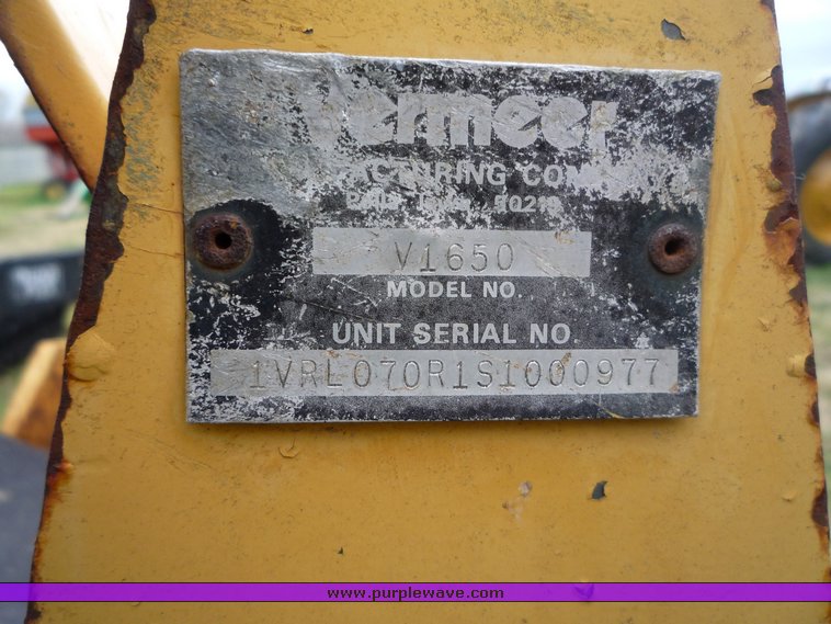 image for item 2101 Vermeer V1650 trencher skid steer attachment