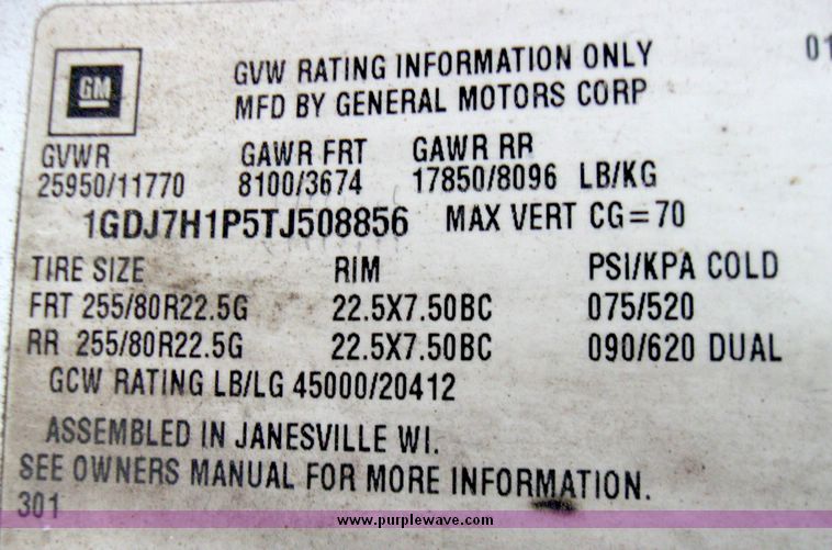 image for item 3966 1996 GMC Kodiak C7H042 Topkick truck with dump-bed