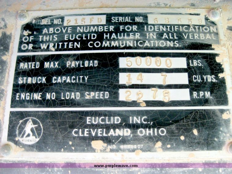 image for item 6391 Euclid R-25 dump truck