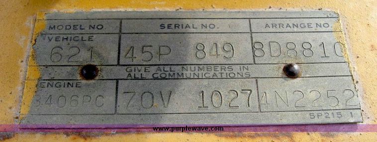 image for item 6396 Caterpillar 621B scraper