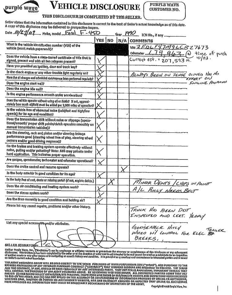 image for item 4154 1990 Ford F450 Super Duty truck