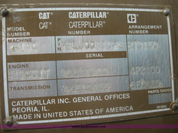 image for item 5011 1994 Caterpillar 613C Series II elevating motor scraper