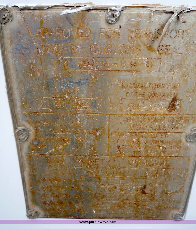 image for item 2108 1995 20' corten steel storage or shipping container