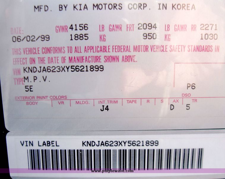 image for item 3962 2000 Kia Sportage