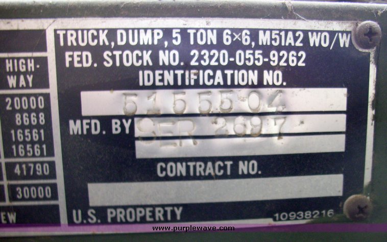 image for item 4151 1967 Kaiser M52 dump truck