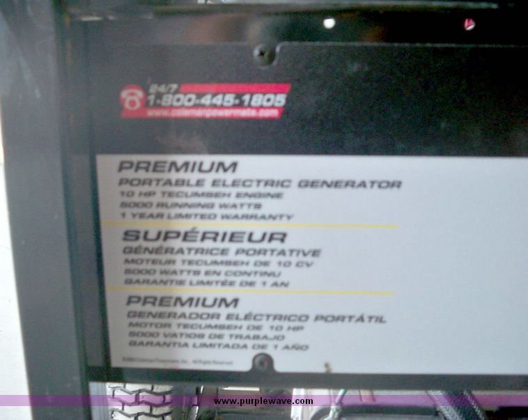 image for item 7593 Coleman Powermate Premium portable generator