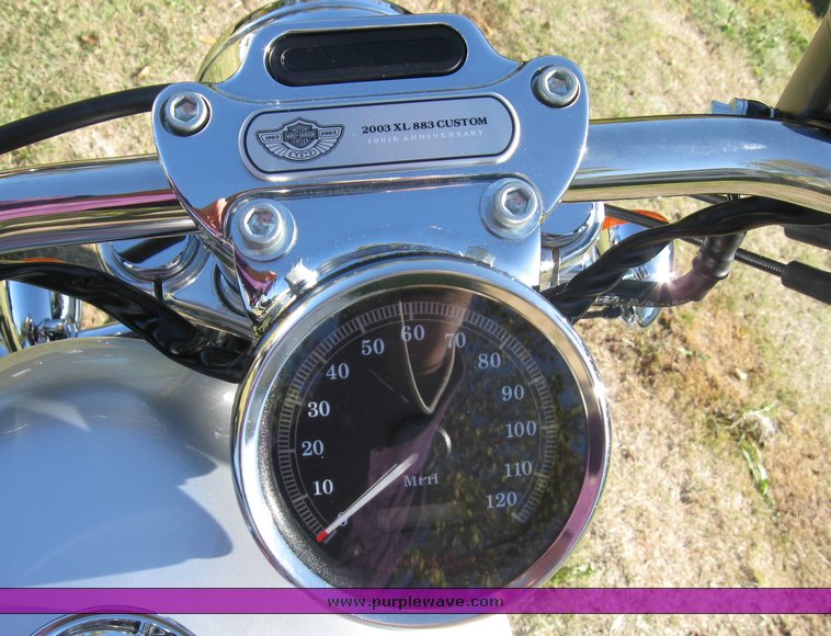 image for item 8022 2003 Harley Davidson XL 883 custom 100th anniversary edition motorcycle