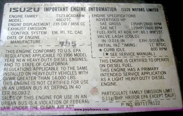 image for item 8622 1996 GMC 4000 W4S042 box truck