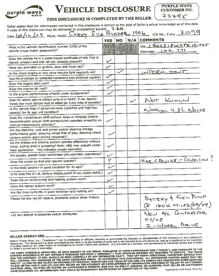 image for item 2079 1996 Chevrolet Blazer