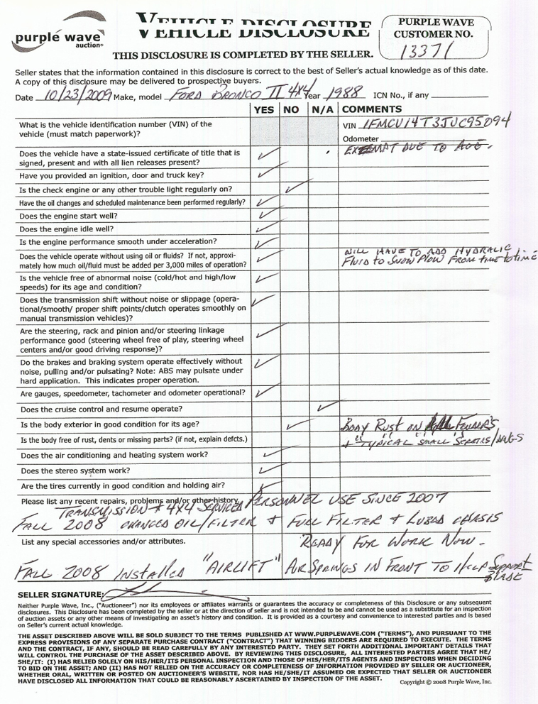 image for item 3961 1988 Ford Bronco II