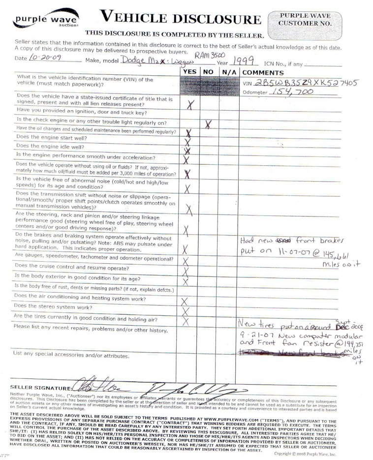 image for item 8030 1999 Dodge Ram 3500 wagon