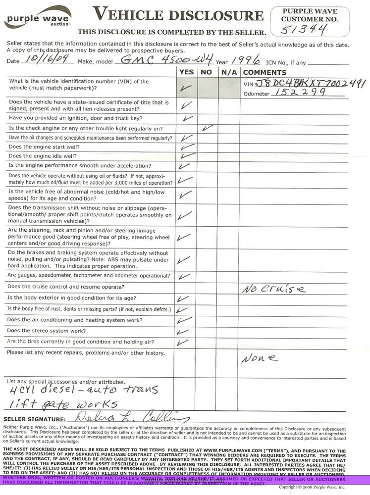 image for item 8622 1996 GMC 4000 W4S042 box truck