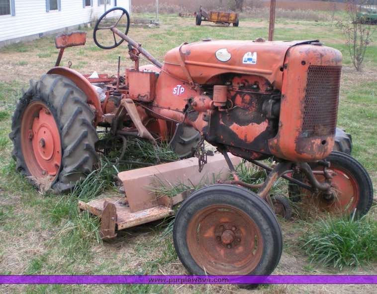 image for item 1502 Allis Chalmers B tractor with belly mower