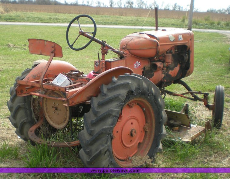 image for item 1502 Allis Chalmers B tractor with belly mower