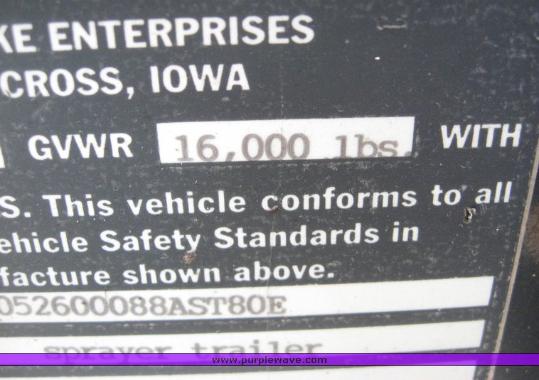 image for item 6406 2000 B-B sprayer trailer