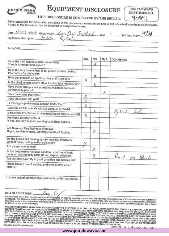 image for item 4281 Davis Scatback 430 front loader