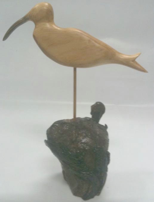 image for item 3038 Hand carved shore bird decoy replica