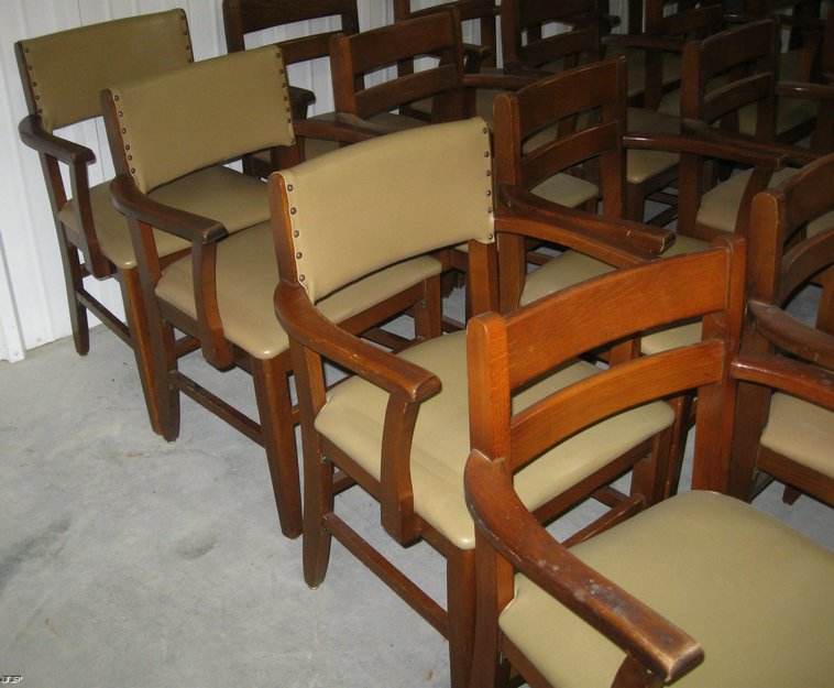 image for item 6511 (21) oak upholstered office chairs