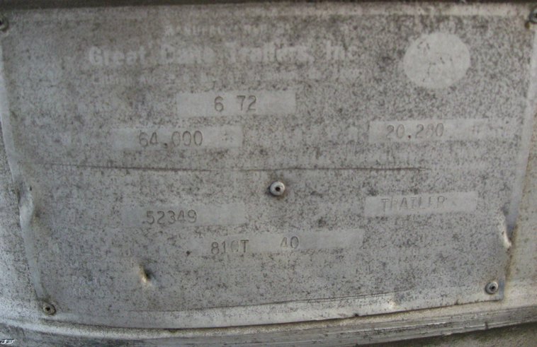 image for item 6527 1972 Great Dane 810T40 42' dry van trailer