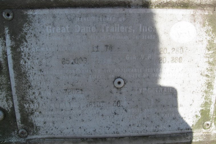 image for item 6531 1975 Great Dane 810T40 Great Dane 42' dry van trailer