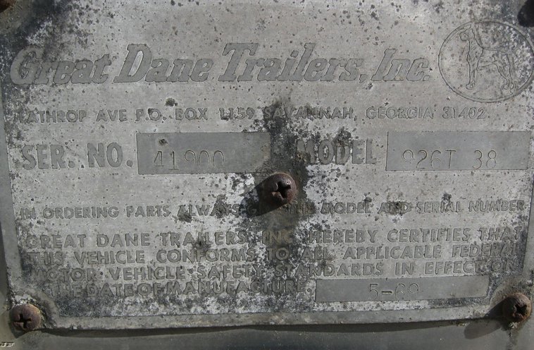 image for item 6533 1969 Great Dane 926T38 38' dry van trailer