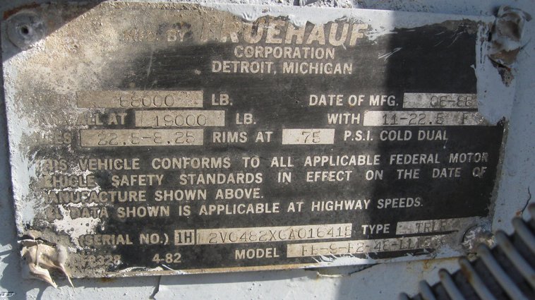 image for item 6534 1986 Fruehauf FB-9-F2-48-LLW3.0 48' dry van trailer