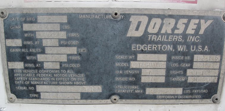 image for item 6539 1989 Dorsey Liteguard 48'refrigeration trailer