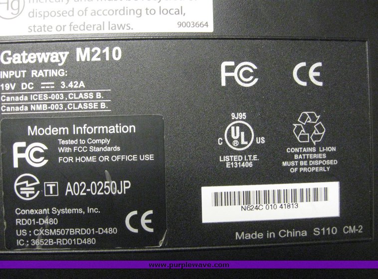image for item 6576 (2) Gateway M210 laptop computers