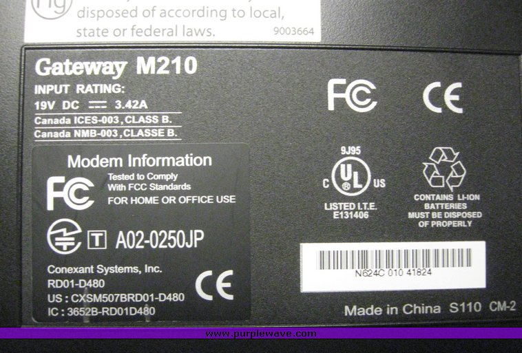 image for item 6576 (2) Gateway M210 laptop computers