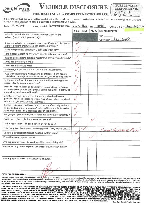 image for item 6522 1998 International 3800 66 passenger school bus