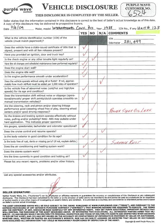 image for item 6524 1988 International 30 passenger school bus