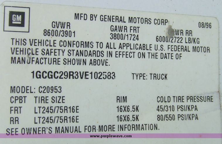 image for item 6540 1997 Chevrolet C2500 Extended cab pickup