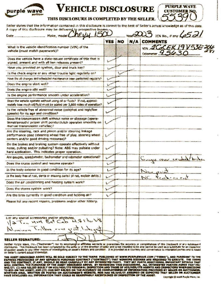 image for item 6521 2003 Chevrolet K1500 Silverado pickup truck