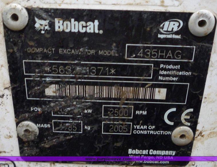 image for item 4242 2005 Bobcat 435ZHS compact excavator