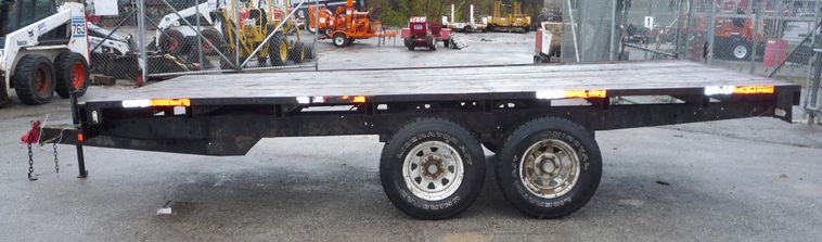 image for item 4259 16' x 7'7" shop built double axle trailer