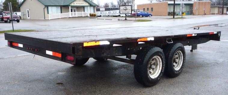 image for item 4259 16' x 7'7" shop built double axle trailer
