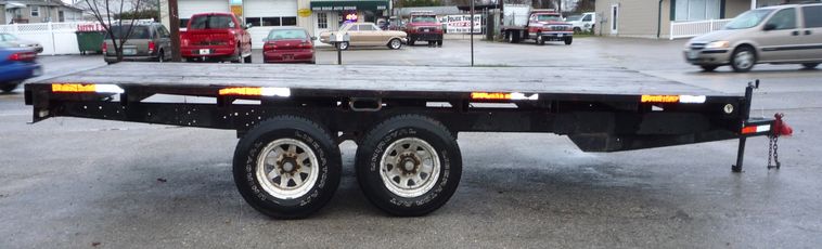 image for item 4259 16' x 7'7" shop built double axle trailer