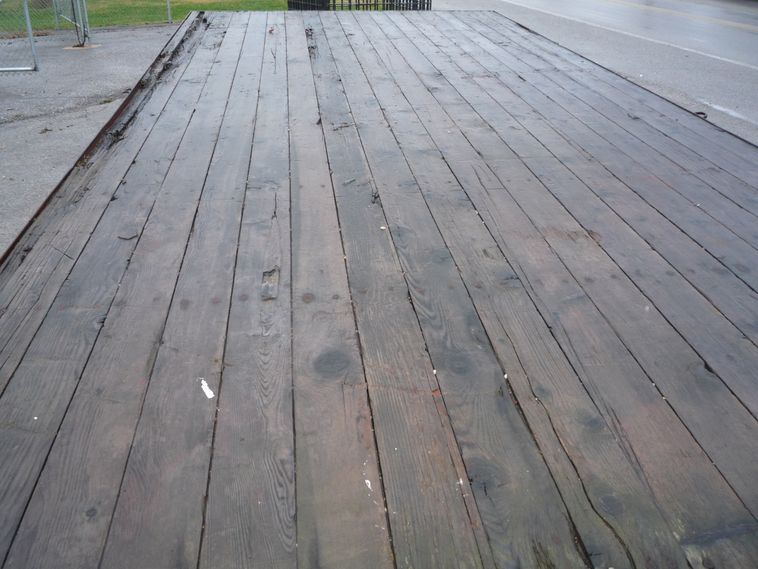 image for item 4259 16' x 7'7" shop built double axle trailer