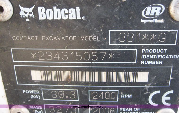 image for item 6603 2006 Bobcat 331 compact track excavator