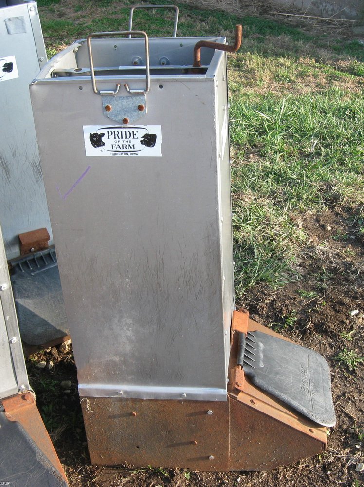 (8) Pride of Farm stainless steel single hog feeders in Manhattan, KS