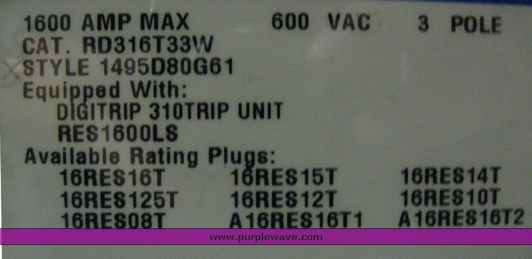 image for item 3909 Cutler-Hammer Pow-R-Line switch board